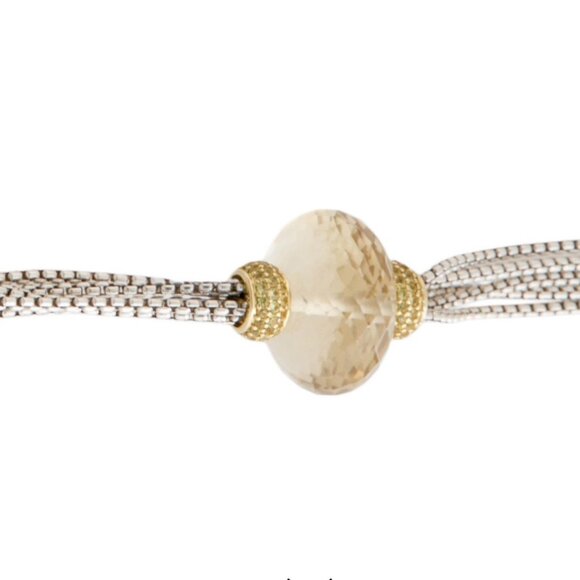 DAVID YURMAN CITRINE & SAPPHIRE STERLING SILVER & 18K MULTI-CHAIN NECKLACE - Picture 8 of 11